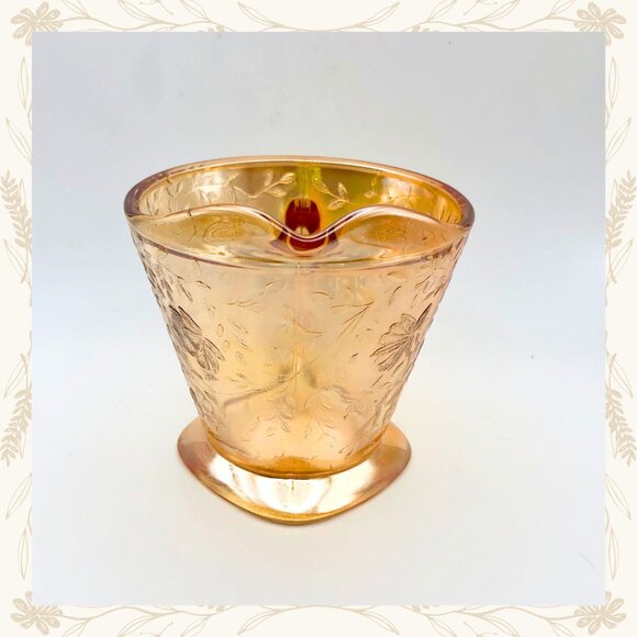 Vintage Jeanette Glass Floragold “Louisa” Creamer & Sugar Bowl Set - Picture 3 of 14